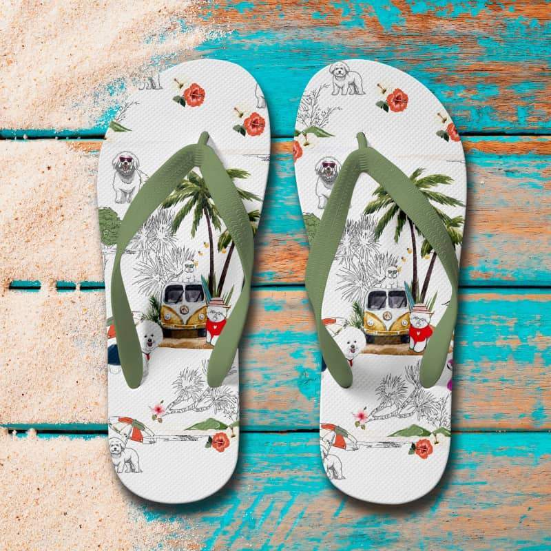 BICHON FRISE Flip Flops