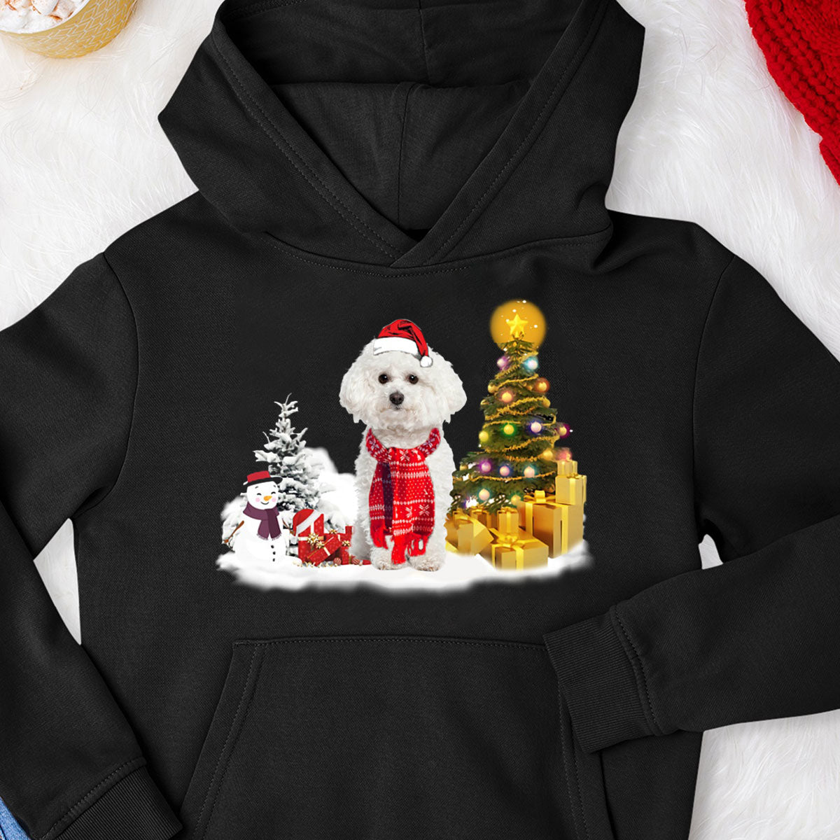 Unisex Merry Christmas bichon frise Hoodie