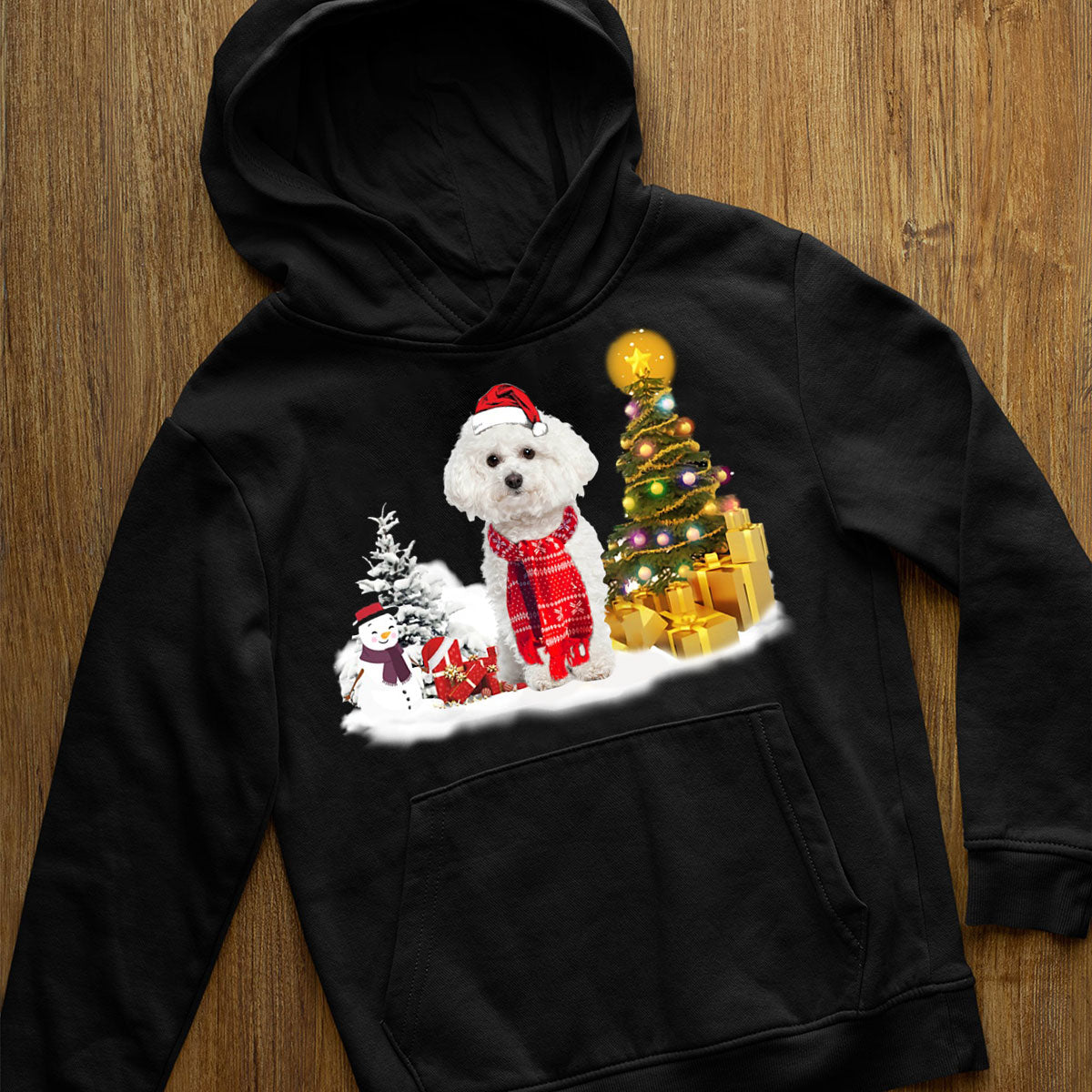 Unisex Merry Christmas bichon frise Hoodie