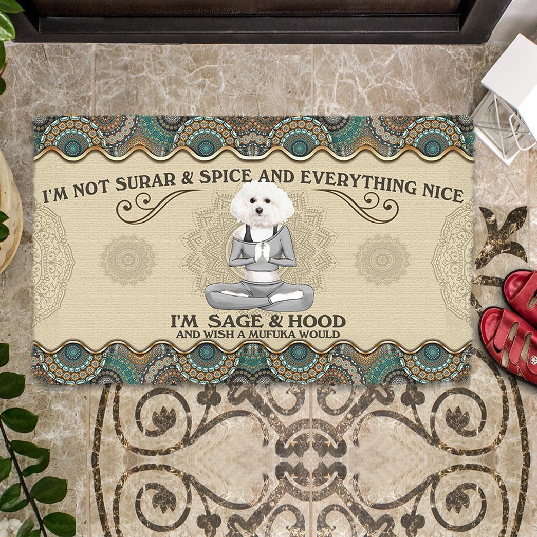 Wish A Mufuka Would-Bichon Frise Doormat