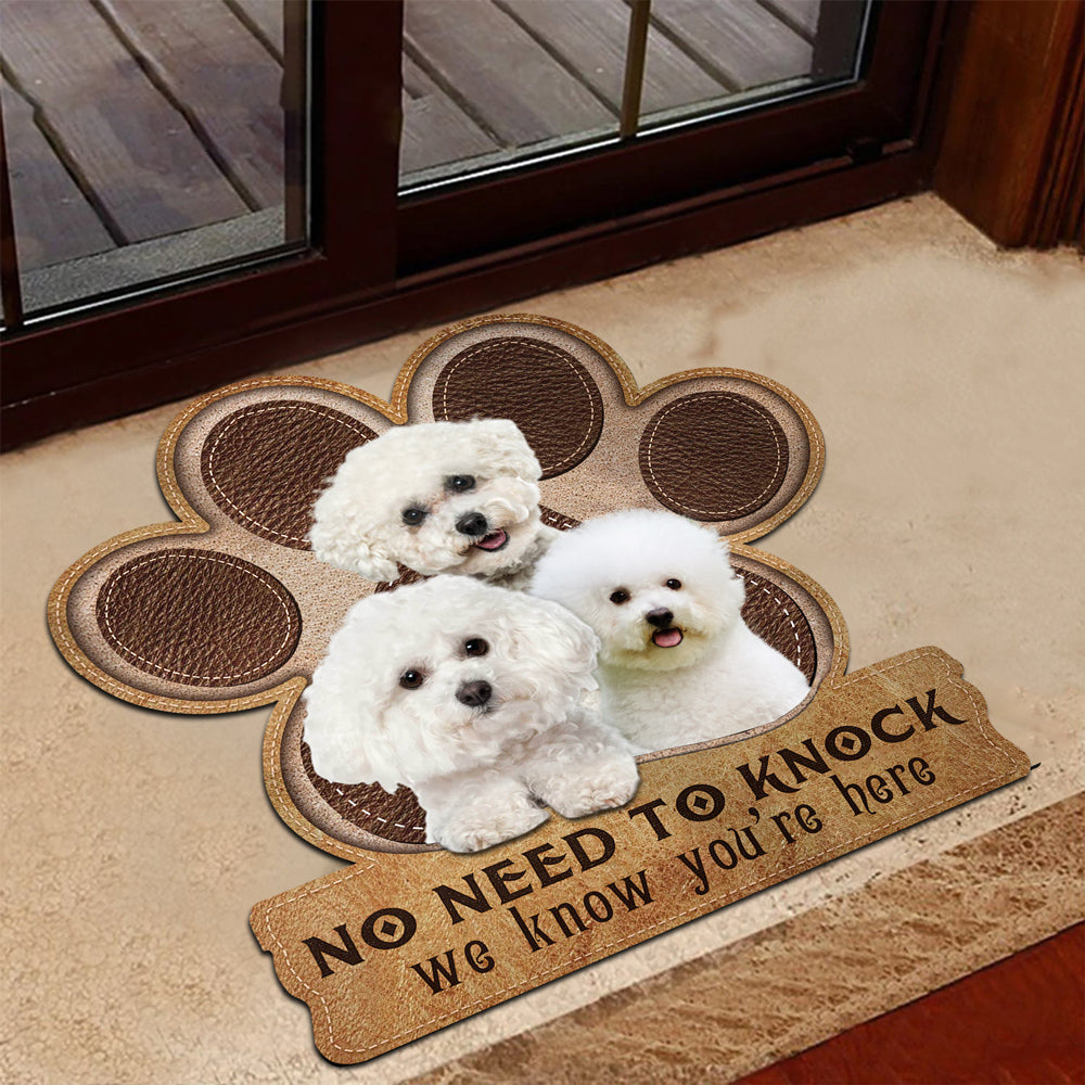 bichon frise No Need To Knock We Know You're Here Custom Doormat