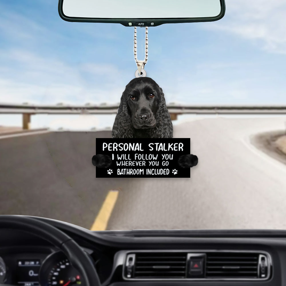 black Cocker Spaniel01  Personal Stalker Car Hanging Ornament