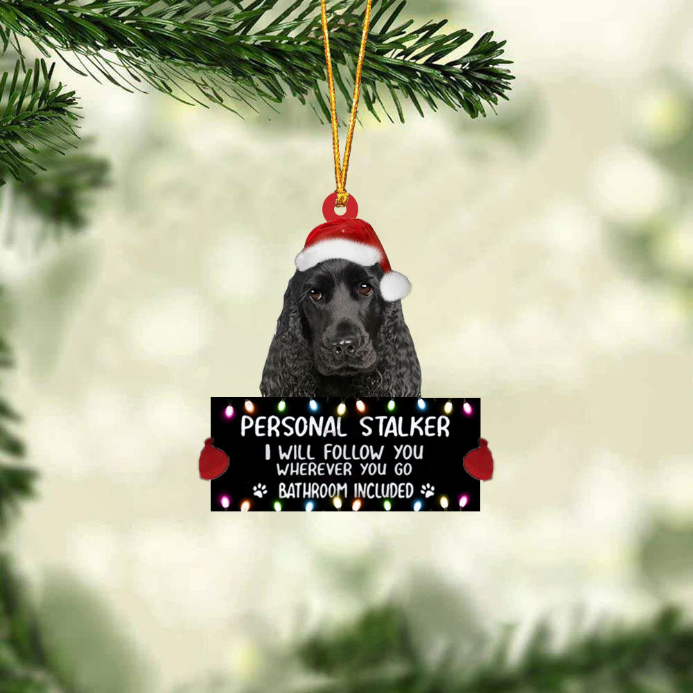 black Cocker Spaniel01 Personal Stalker Christmas Hanging Ornament