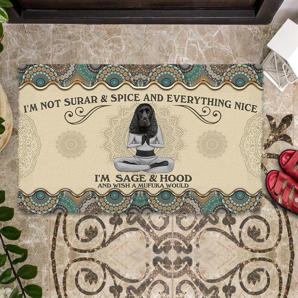 Wish A Mufuka Would-Black Cocker Spaniel Doormat
