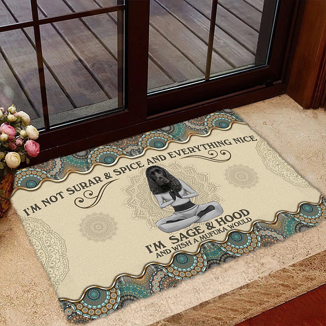 Wish A Mufuka Would-Black Cocker Spaniel Doormat