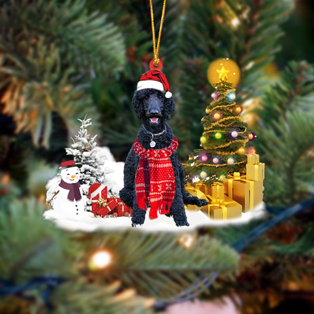 Black Poodle Christmas Ornament