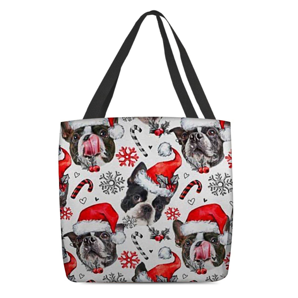 Boston Terrier Merry Christmas Tote Bag