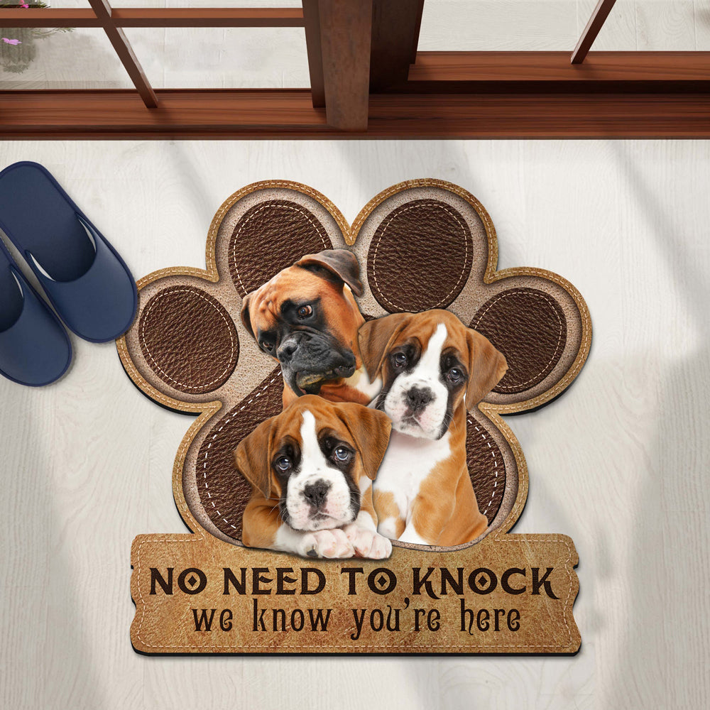 boxer No Need To Knock We Know You're Here Custom Doormat