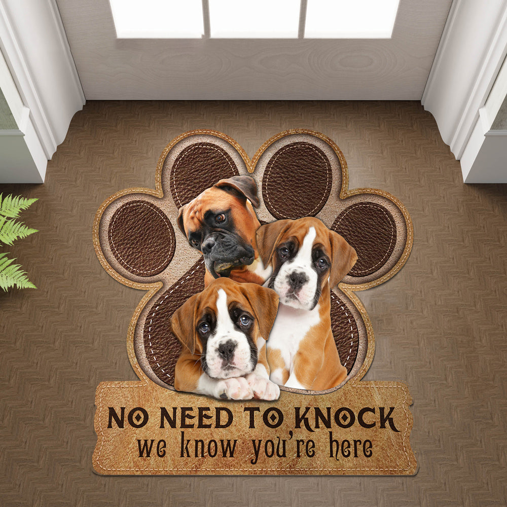 boxer No Need To Knock We Know You're Here Custom Doormat