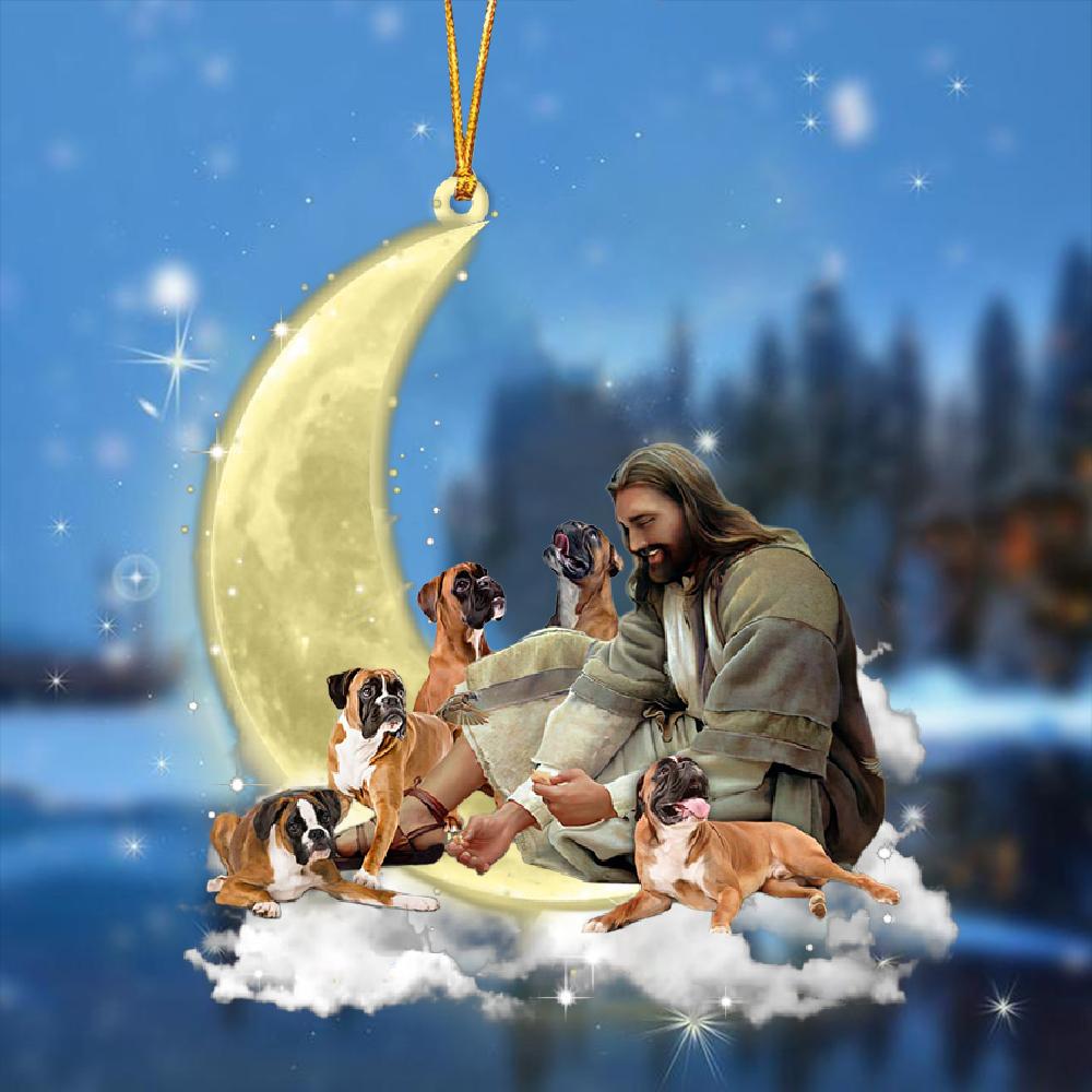 Jesus Surrounded By boxers On The Moon Ornament