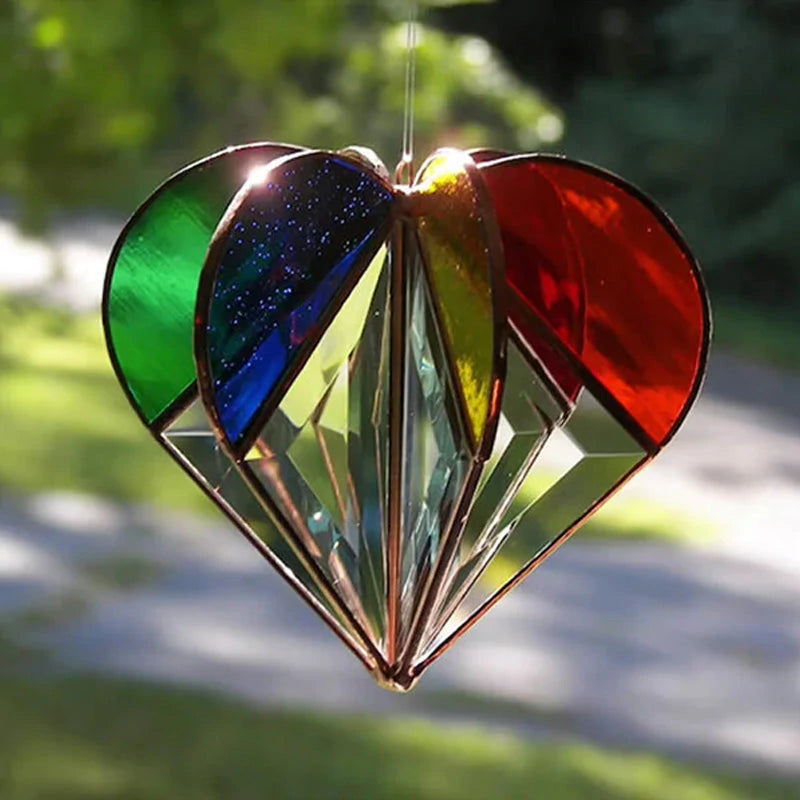 Stained Heart-shaped Suncatcher
