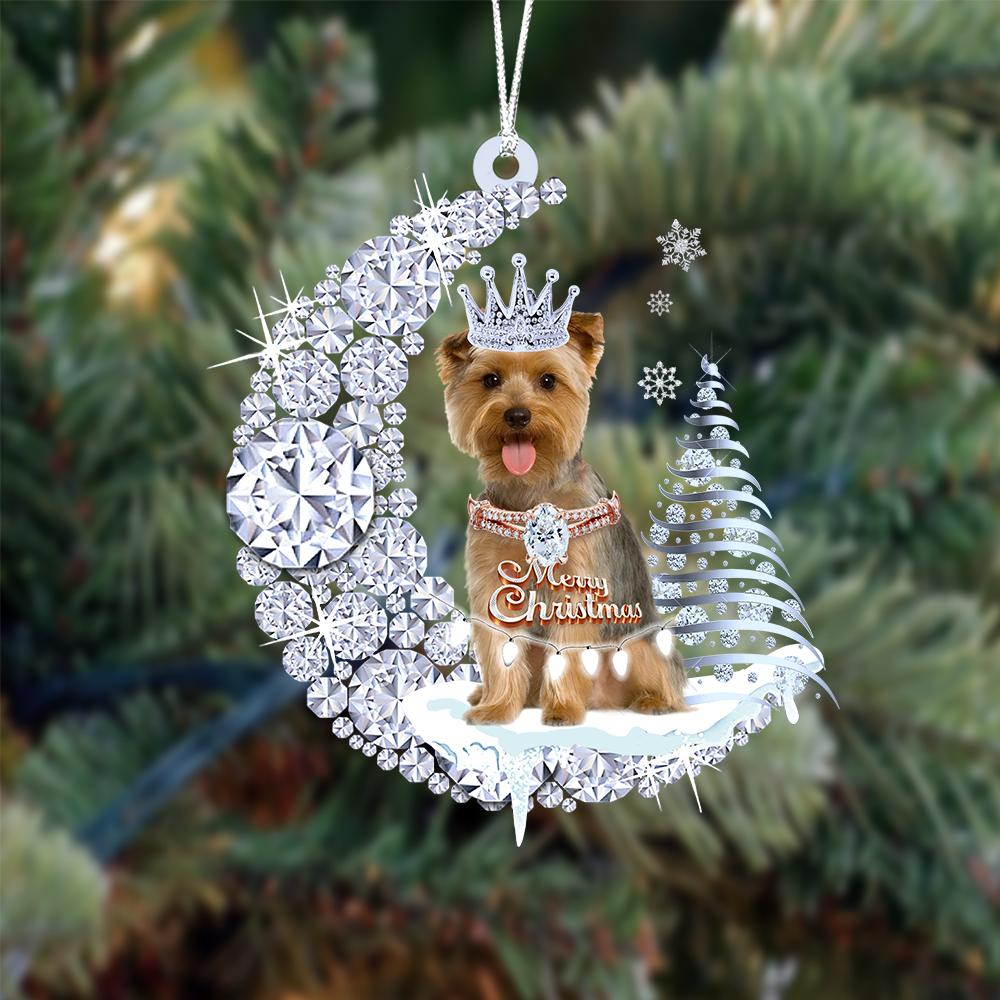 Cairn Terrier Diamond Moon Merry Christmas Ornament