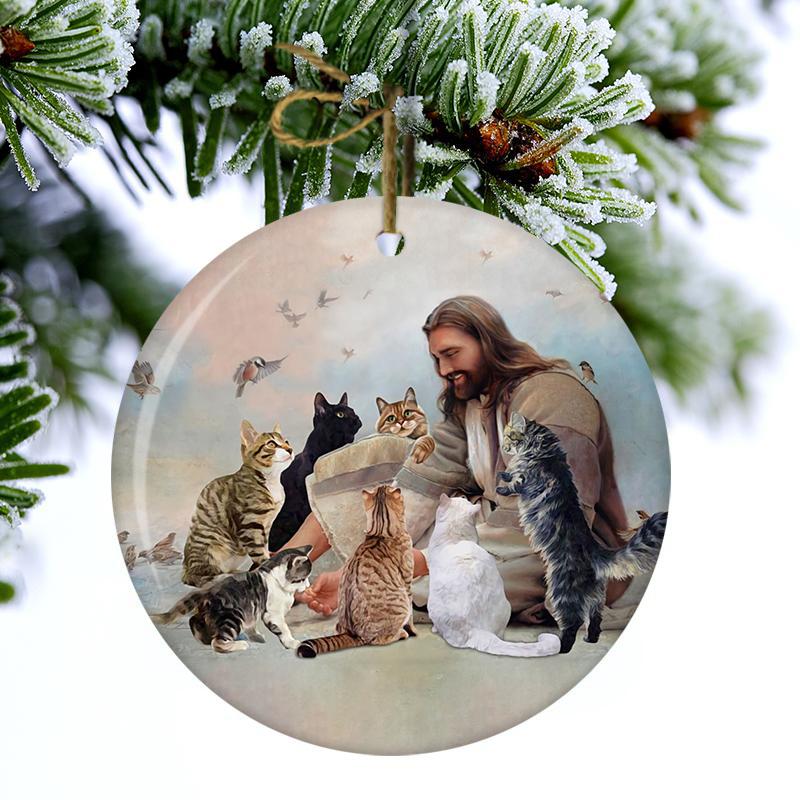 God Surrounded By Cats Porcelain/Ceramic Ornament