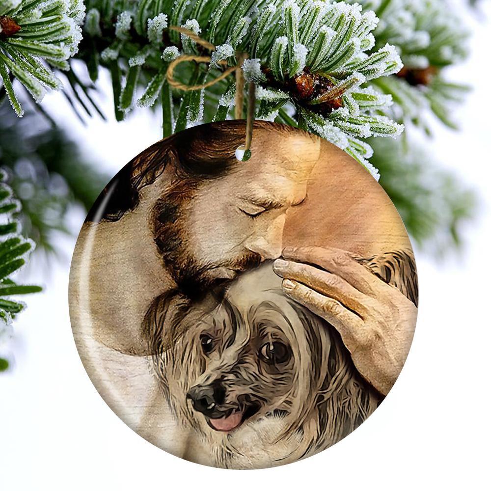 Chinese Crested With Jesus Porcelain/Ceramic Ornament