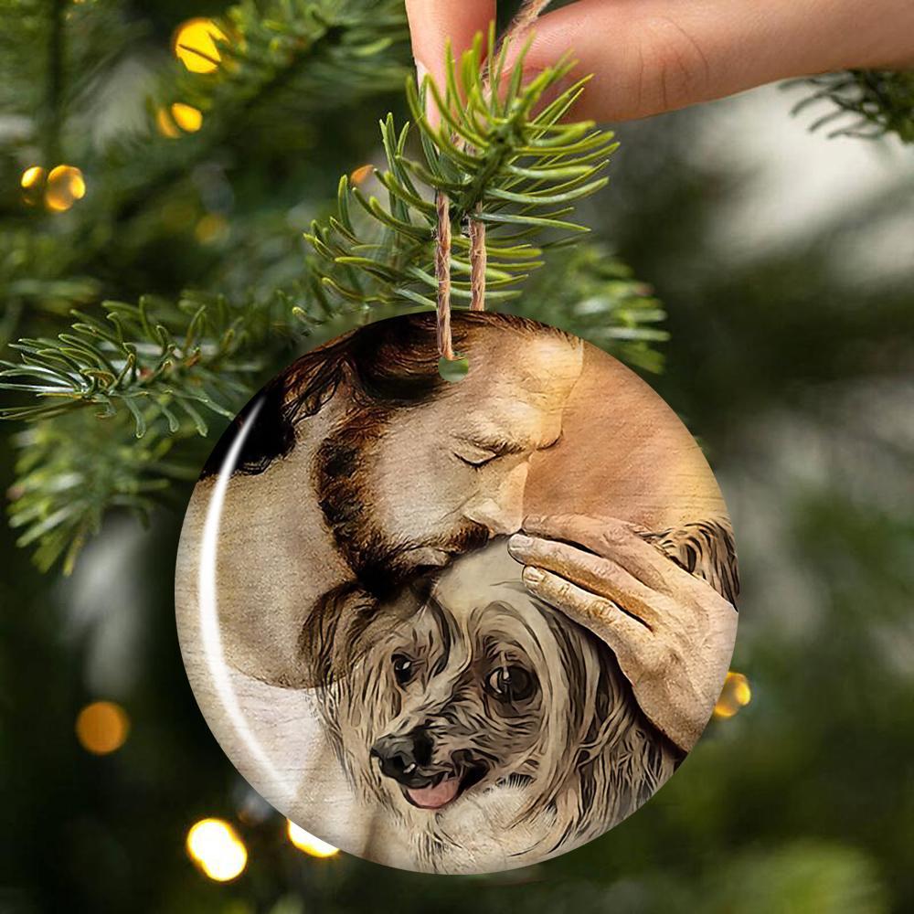 Chinese Crested With Jesus Porcelain/Ceramic Ornament