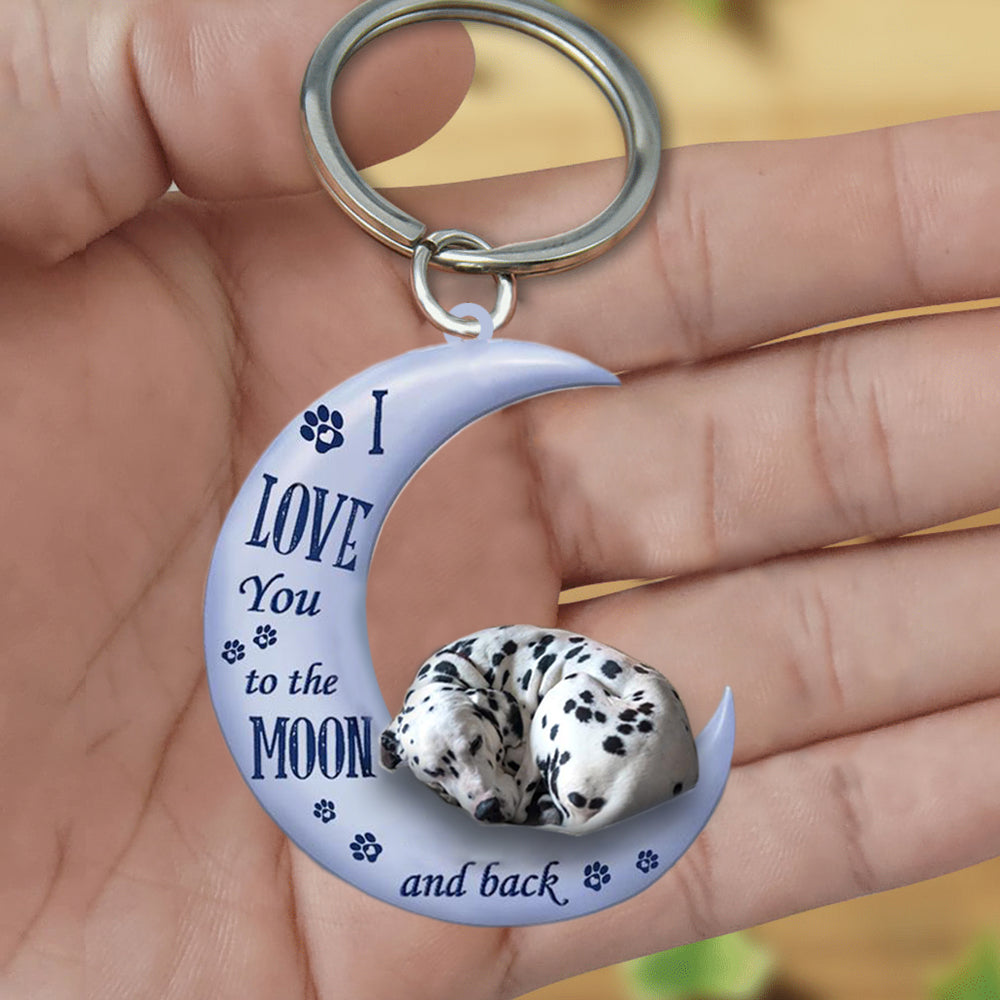 dalmatian I Love You To The Moon And Back Flat Acrylic Keychain