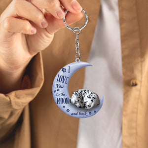 dalmatian I Love You To The Moon And Back Flat Acrylic Keychain