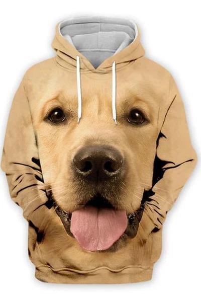 Unisex 3D Graphic Hoodies Animals Dogs Golden Retriever Open Mouth
