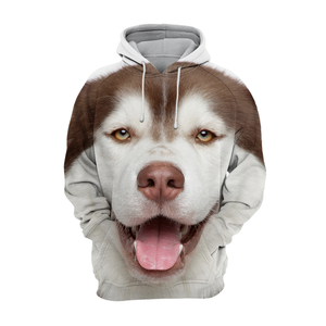 Unisex 3D Graphic Hoodies Animals Dogs Alaskan Husky Brown