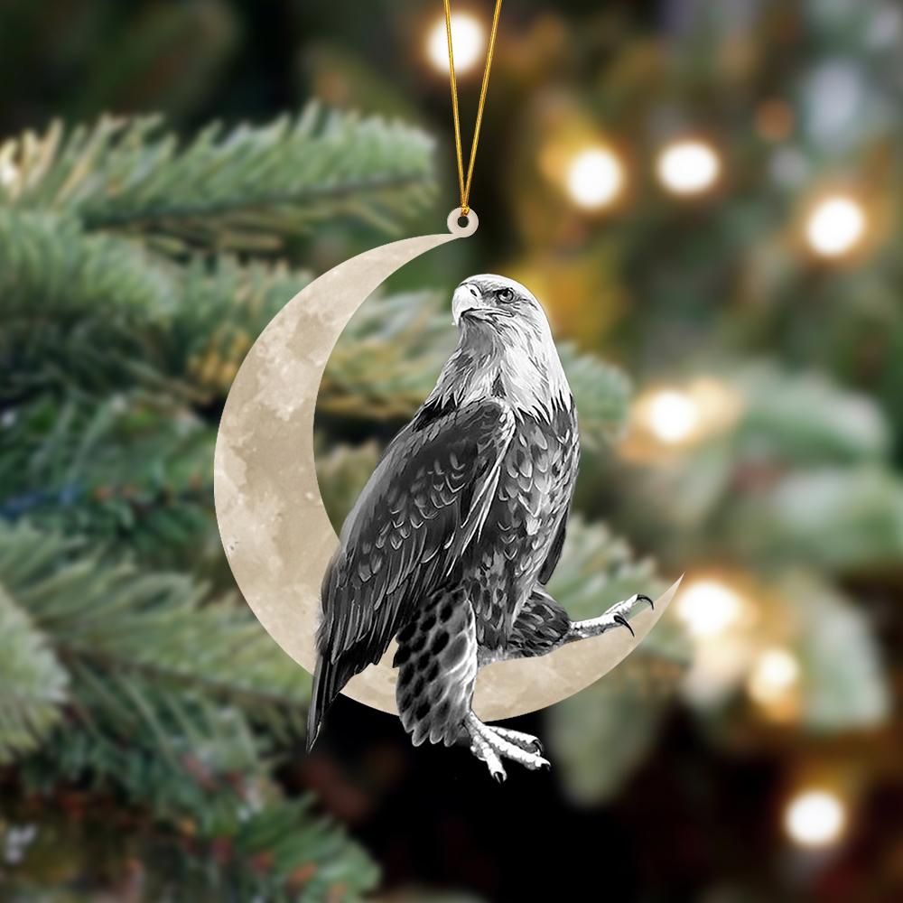 Eagle Sits On The Moon Hanging Ornament