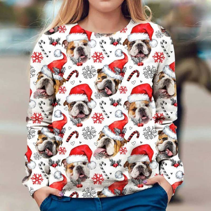 English Bulldog - Xmas Decor - Premium Sweatshirt