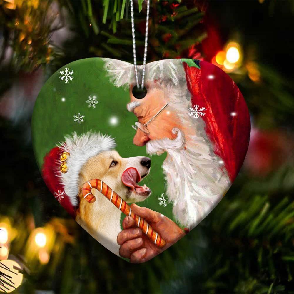 Corgi happy heart gift for dog lover ornament