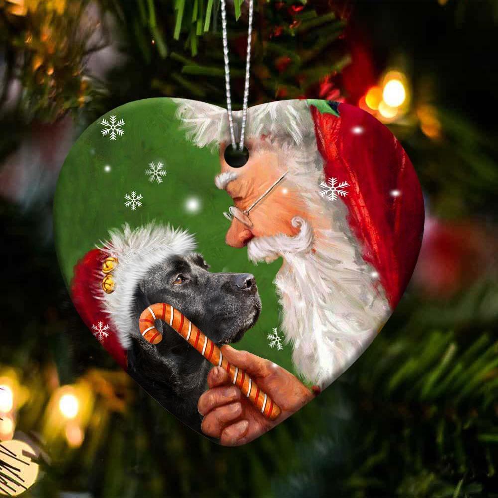 Black Labrador happy heart gift for dog lover ornament