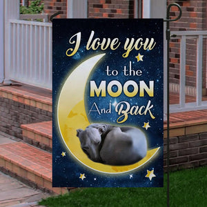 Greyhound I Love You To The Moon And Back Garden Flag