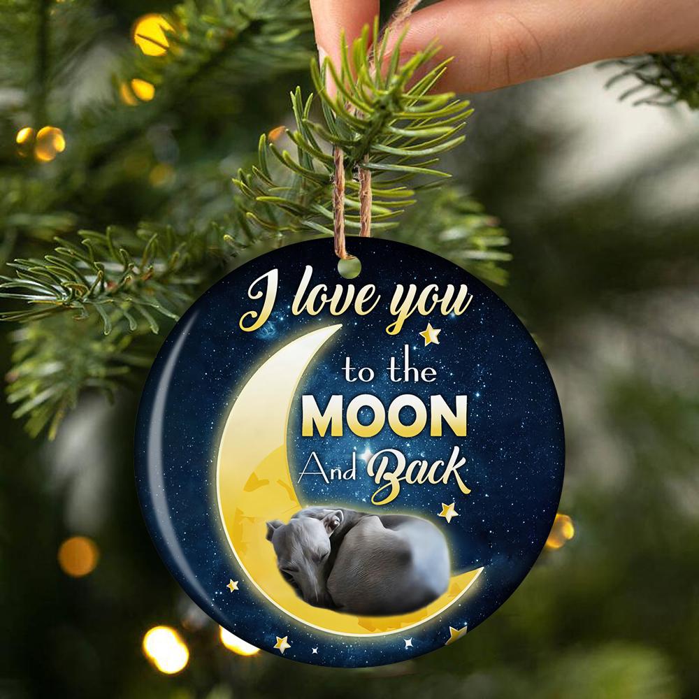 Greyhound I Love You To The Moon And Back Porcelain/Ceramic Ornament