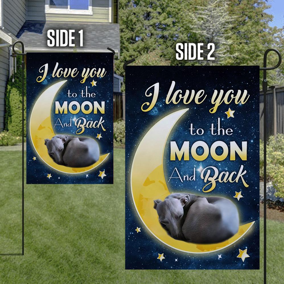 Greyhound I Love You To The Moon And Back Garden Flag