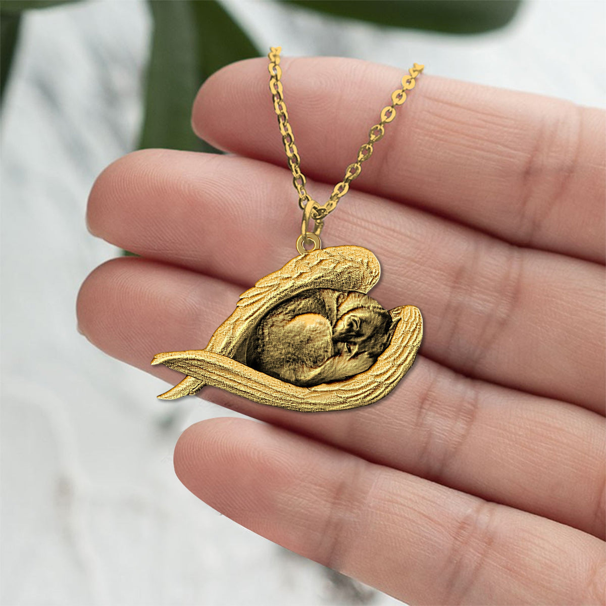 husky Sleeping Angel Necklace