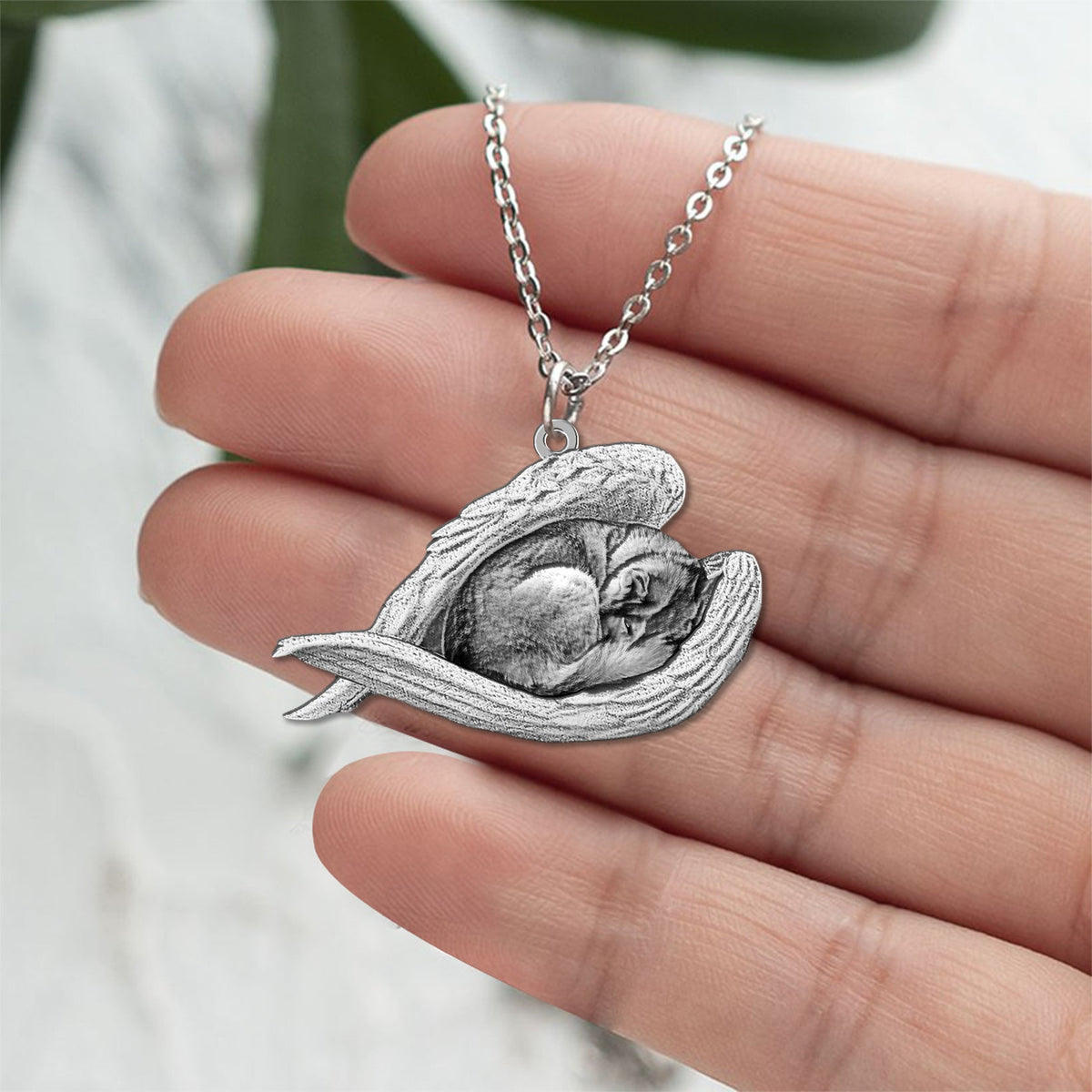 husky Sleeping Angel Necklace