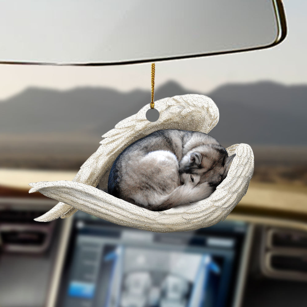 husky Sleeping Angel Ornament Sleeping Angel Car Hanging Ornament