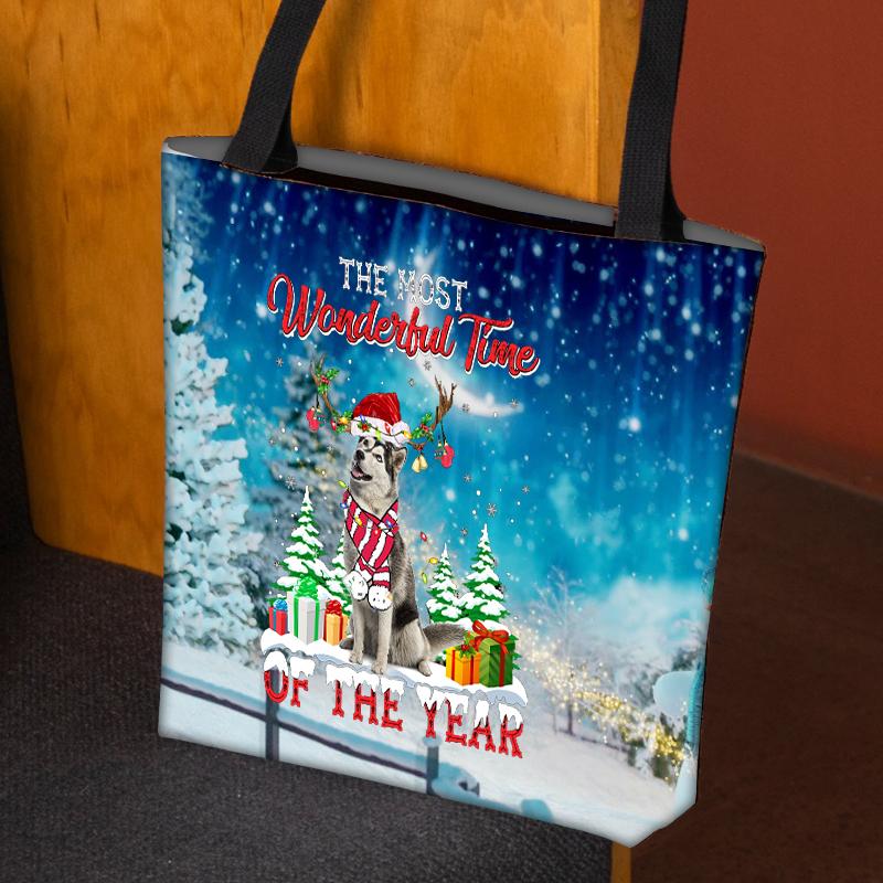 Husky Christmas Tote Bag