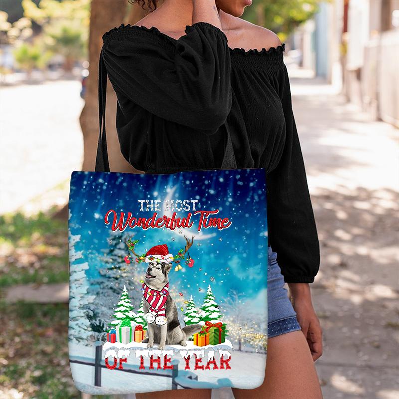 Husky Christmas Tote Bag