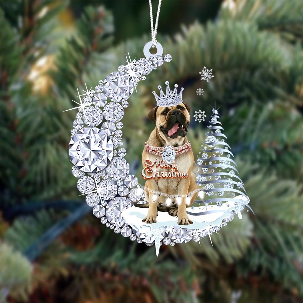 Mastiff 02 Diamond Moon Merry Christmas Ornament