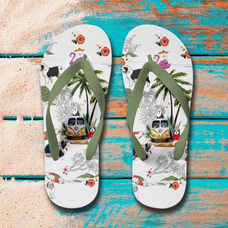 OLD ENGLISH SHEEPDOG Flip Flops