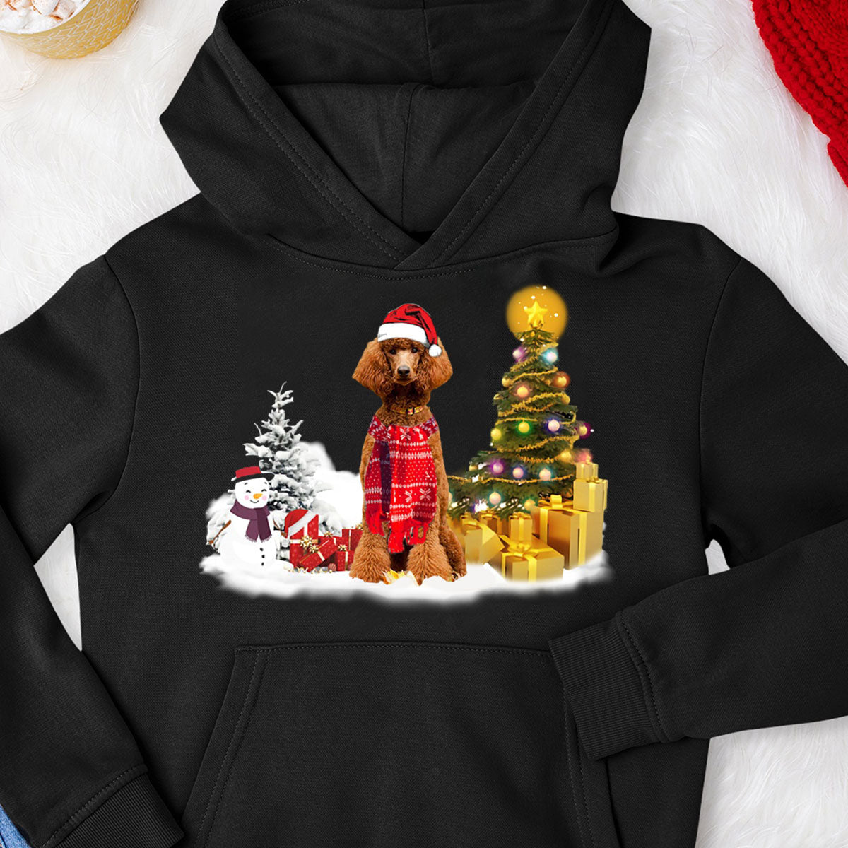 Unisex Merry Christmas poodle Hoodie