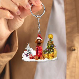 poodle04Early Merry Christma Acrylic Keychain