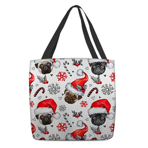 Pug Merry Christmas Tote Bag