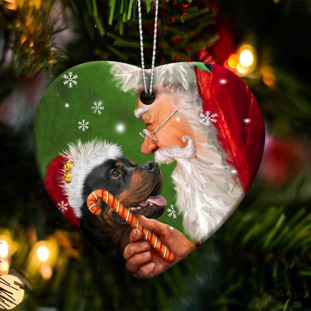 Rottweiler happy heart gift for dog lover ornament
