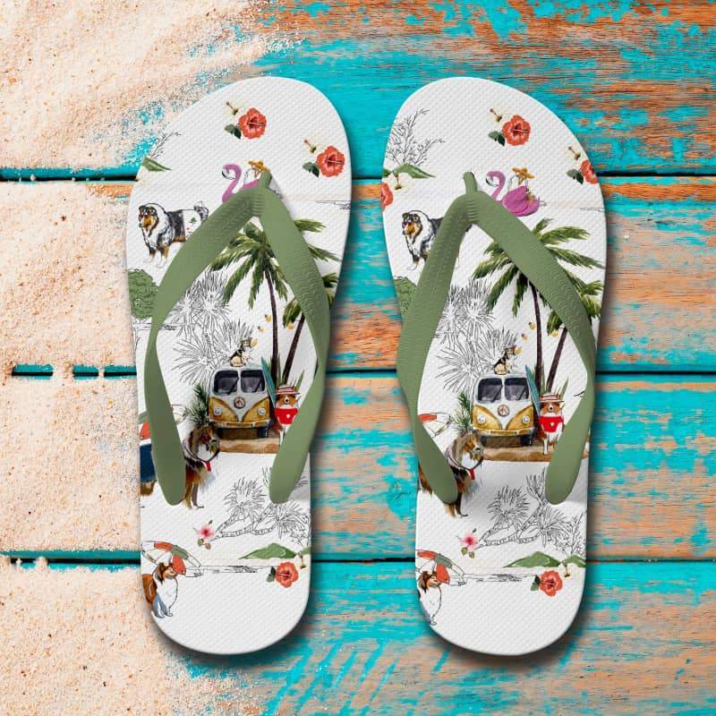 ROUGH COLLIE Flip Flops