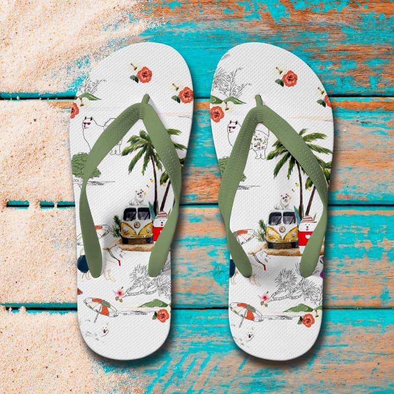 SAMOYED Flip Flops