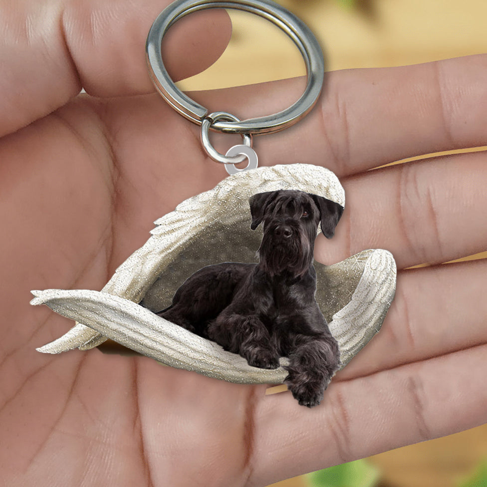 schnauzer1 Sleeping Angel Acrylic Keychain
