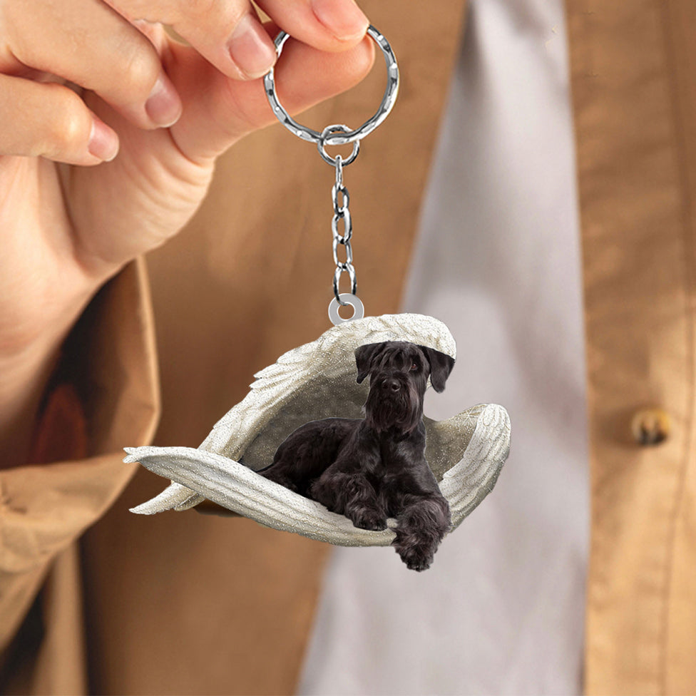 schnauzer1 Sleeping Angel Acrylic Keychain
