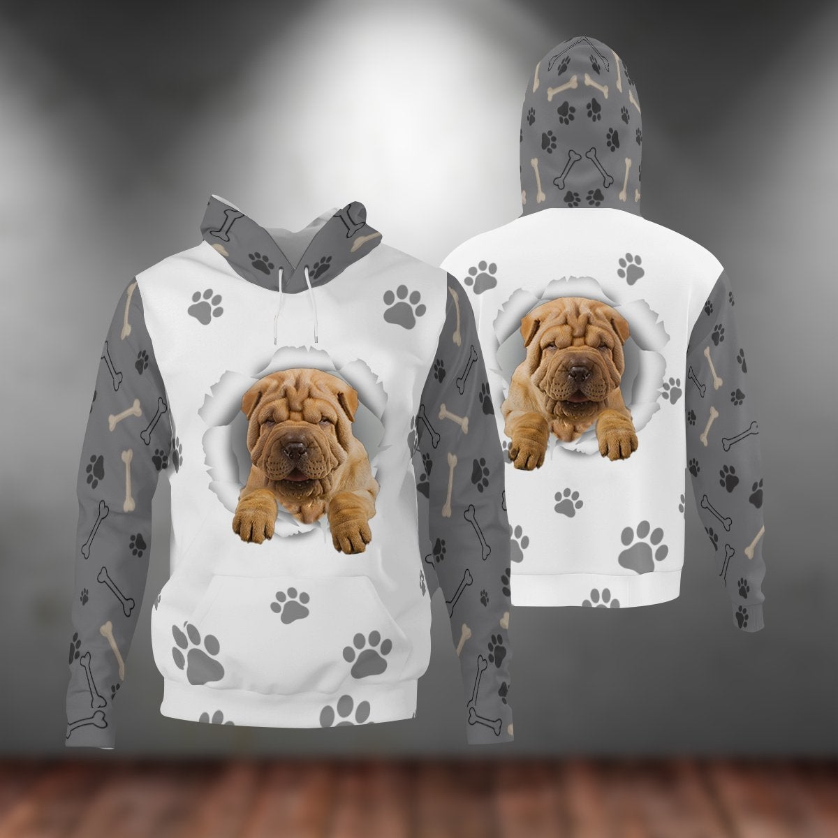 Shar Pei-Paw Dog Unisex Hoodie