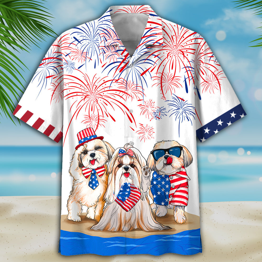 Familleus - SHIH TZU Hawaiian Shirts - Independence Day Is Coming