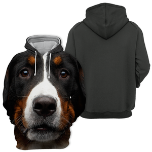 Unisex 3D Graphic Hoodies Animals Dogs Bernese Mountain Curious