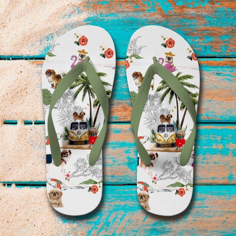 TIBETAN SPANIEL Flip Flops