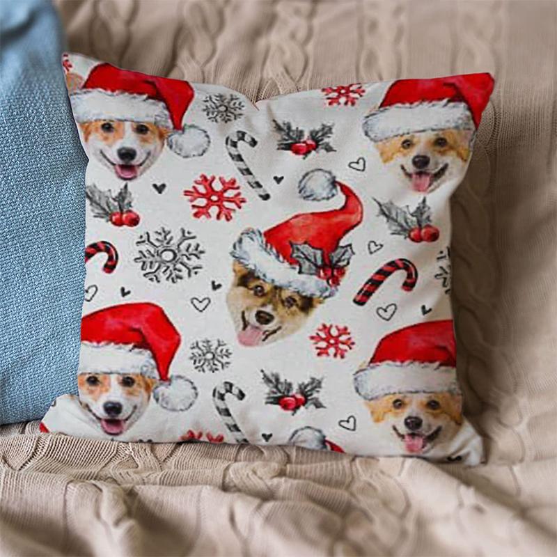 Welsh Corgi Merry Christmas Pillow Case